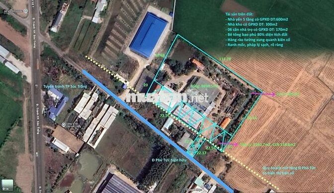 CHÍNH CHỦ CẦN CHUYỂN NHƯỢNG ĐẤT MẶT TIỀN ĐƯỜNG PHÚ TỨC TP SÓC TRĂNG
