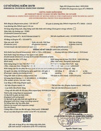 Ford Ecosport Titanium 2016 Bạc 118.000 km
