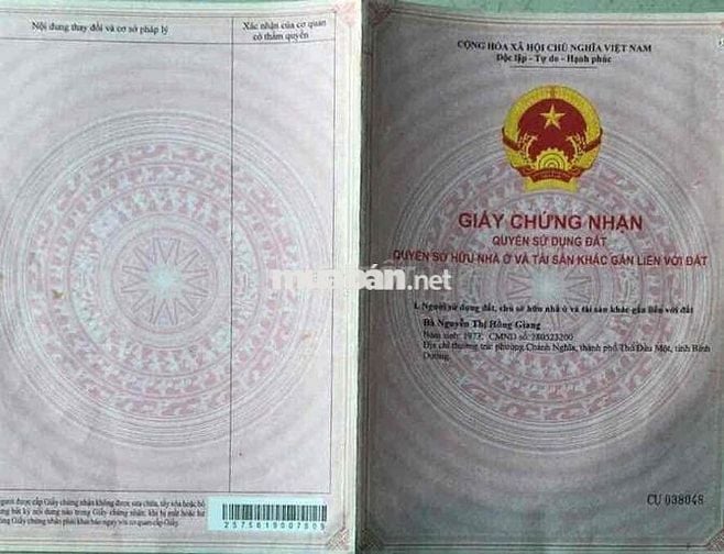 Chính chủ bán đất 102,6m² khu TĐC Chánh Nghĩa, sổ riêng