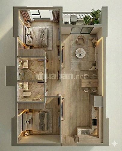 BÁN CĂN HỘ 52m2 -2PN  GIÁ 1tỷ690 SÂN BAY CẦN THƠ 1KM