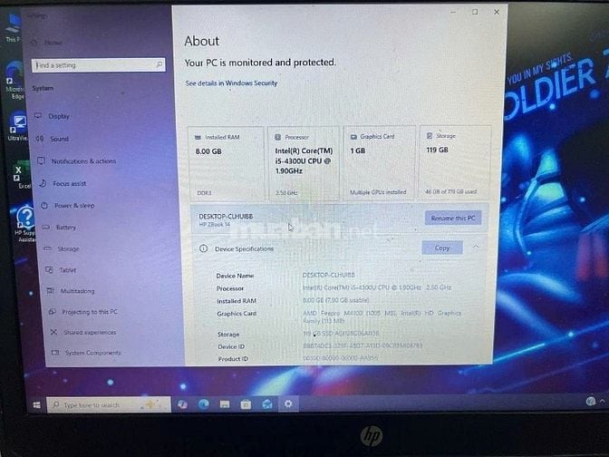 HP ZBOOK 14 | i5-4300U | RAM 8GB | SSD 120GB | VGA FIREPRO - MÁY CŨ