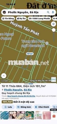 Lô đất mặt tiền minh doanh đường Huỳnh Tấn Phát