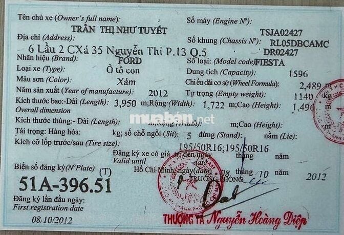 FIESTA 1.6L SX 2012 AT 61000KM BẢO HÀNH 1 NĂM