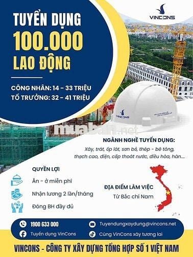 Tuyển CN thợ điện, cấp thoát nước, hàn xì, PCCC,….