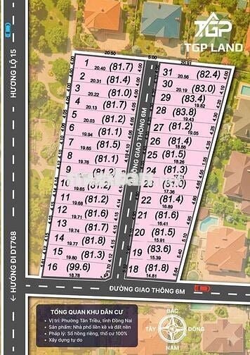 BÁN ĐẤT NỀN THỔ CƯ THẠNH PHÚ TÂN TRIỀU, TP.ĐỒNG NAI