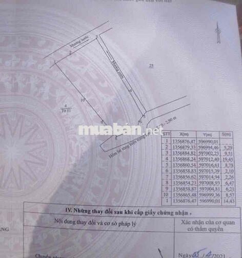 Bán 366,5m2 Đất Vĩnh Thạnh - Phường Tây Nha Trang. Giá: 10tr/m2