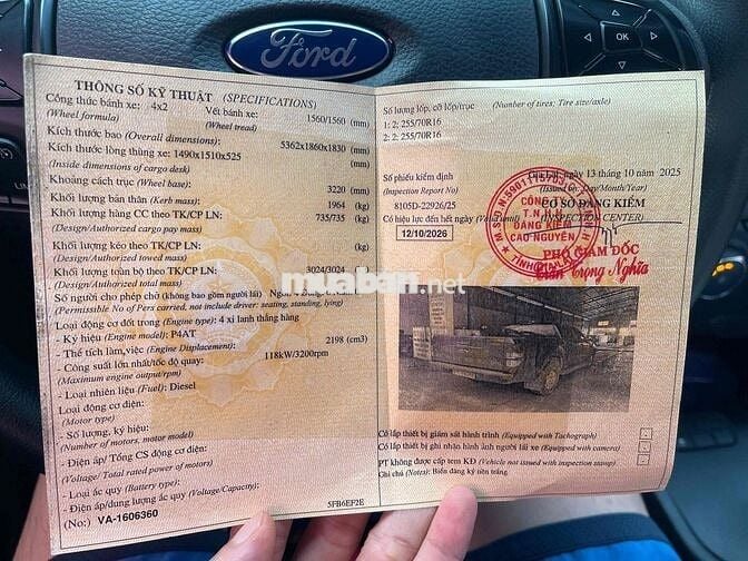 Ford Ranger 2019 Đen 175.000 km Thái Lan