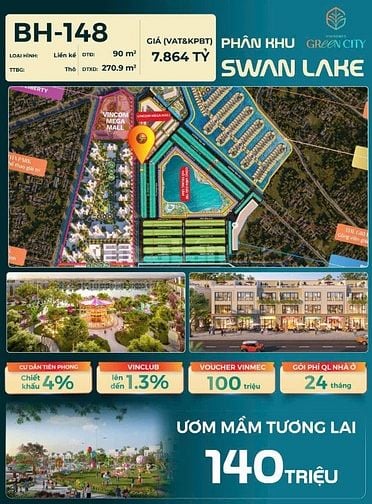VINHOMES GREEN CITY – CHỈ 940 TRIỆU SỞ HỮU CĂN MT ĐƯỜNG 3/2 KINH DOANH