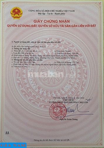 BÁN NHÀ MẶT TIỀN KINH DOANH : 313 HỒNG BÀNG - P. 11 - Q. 5 - TPHCM