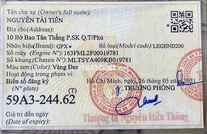GPX Legend 200 Vàng đen Côn tay