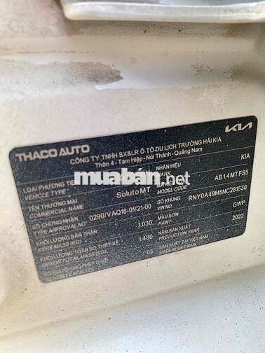 Kia Soluto 1.4 MT 2022 Trắng Số sàn