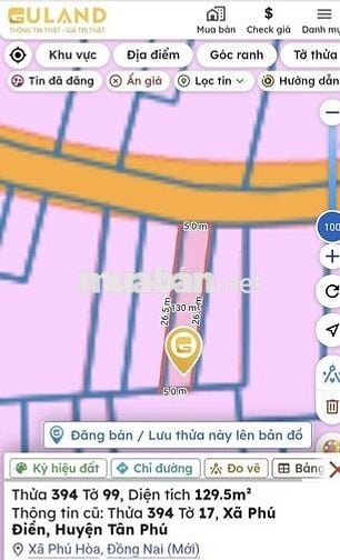 Bán gấp lô đất thổ cư Phú Điền,sổ hồng riêng, giá chỉ 500 triệu