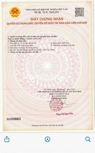 CẦN BÁN ĐẤT ĐỨC HUỆ – LONG AN, ĐẤT FULL THỔ CƯ, SỔ HỒNG CHÍNH CHỦ