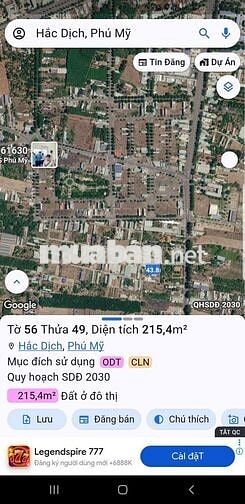 bán nhà cấp 4 ngay trung tâm hắc dịch,phú mỹ  dt:5x43 giá 1.65ty 