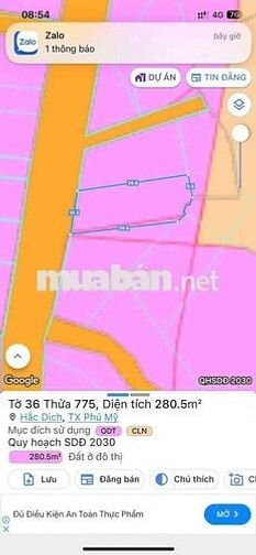 bán lô đất 10m khu dân cư đông,p.hắc dịch phú mỹ,dt:10x26 giá 1.65ty