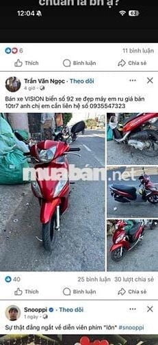 Honda Vision 2010 màu Đỏ
