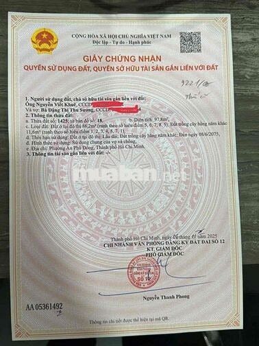 CẦN TIỀN BÁN GẤP ĐẤT 5.30x16.35 NGAY NGÃ 4 GA Q12