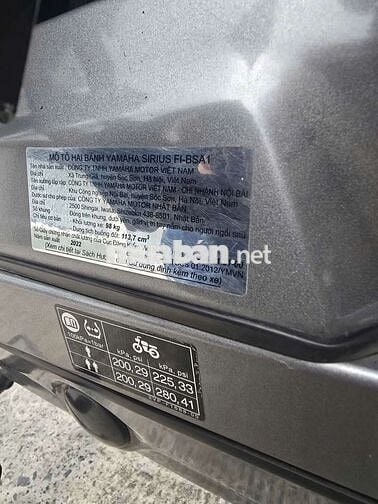  Sirius Fi 2022.BS đẹp:71C1-68869.máy zin.cc chủ