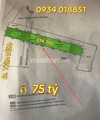 Bán đất mặt đường Trần Não , Quận 2 cũ