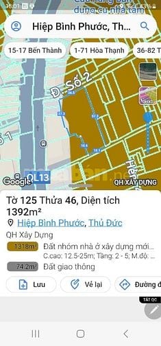 Bán Lô Đất Mặt tiền QL13, Phường hiệp bình phước, TP Thủ Đức 