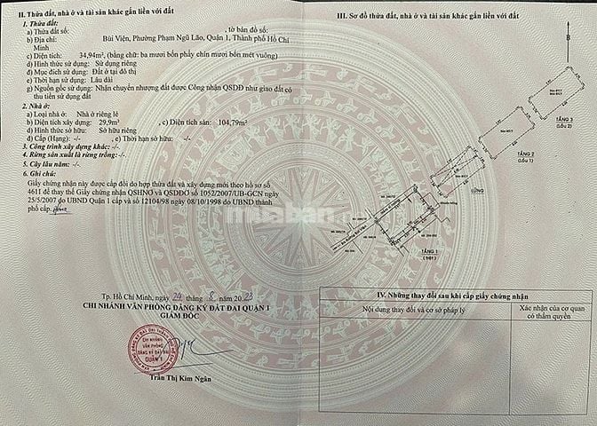 Bán tòa nhà mặt tiền Bùi Viện, Q1, 113.5m2, ngang 7m nở hậu, giá 81 tỷ