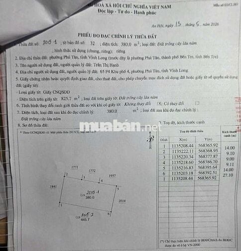 9 CHỦ BÁN 2 NỀN LIỀN KỀ 380M P.PHÚ TÂN ĐƯỜNG XE TẢI