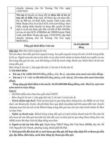 BÁN ĐẤU GIÁ TÀI SẢN SUỐI KIẾT - LÂM ĐỒNG