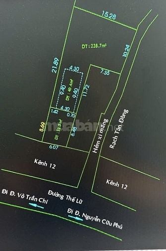 Bán lô đất 2 mặt tiền mặt tiền đường Thế Lữ, xã Tân Nhựt, Bình Chánh