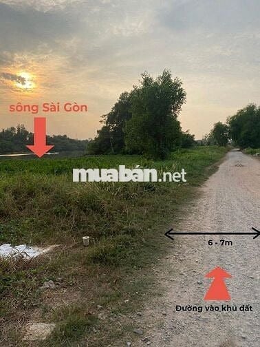 Bán đất P.Tây Nam Tp HCM giáp rạch, gần sông SG, tiện ra TL744 .