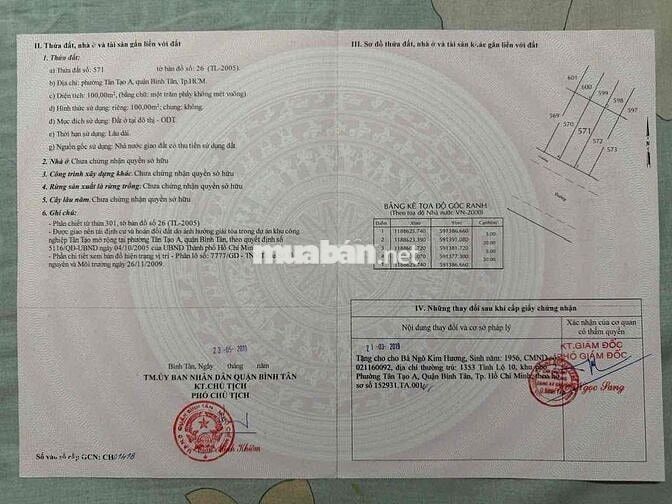 Diện tích: 400m2. Ngang 20 dài 20. Bao gồm 4 sổ mỗi sổ 5 x 20 vuông nh