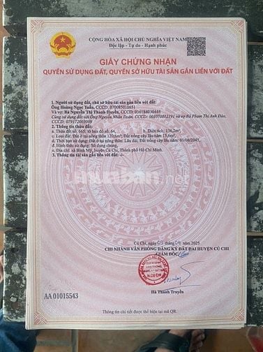 GIÁ NGỘP MT Huỳnh Thị Dần, Bình Mỹ, Củ Chi 2.2 tỷ/136.2m2 full thổ
