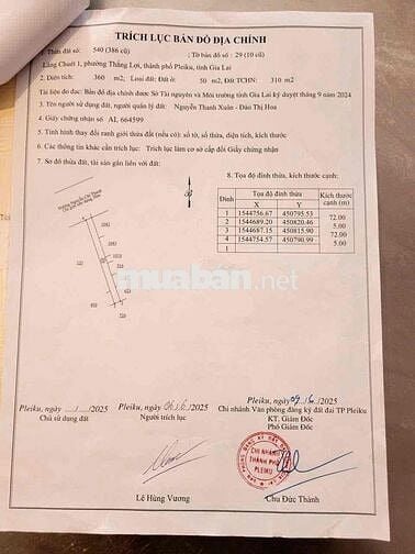 Bán đất mặt tiền Nguyễn chí thanh pleiku gia lai