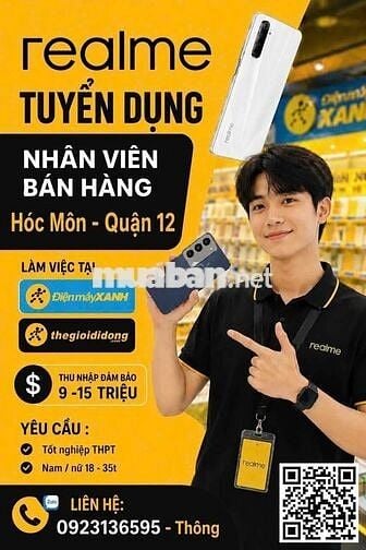 REALME TUYỂN DỤNG PG - NHÂN VIÊN BÁN HÀNG