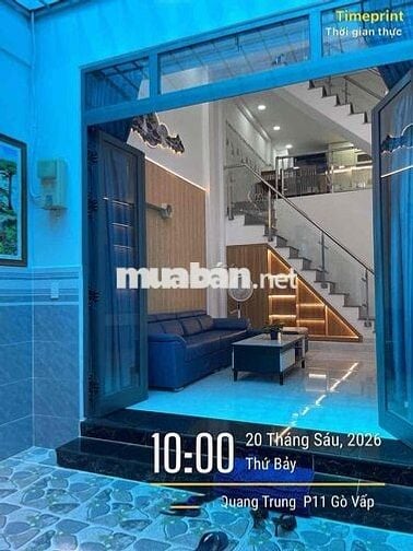NHÀ 4 TẦNG HẺM  XE HƠI NGAY  CHỢ HẠNH THÔNG TÂY GIÁ : 6 .95 TỶ .
