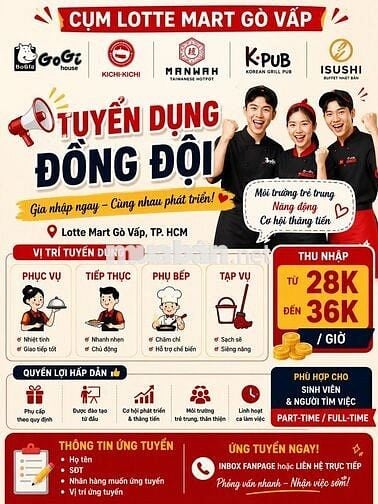 TUYỂN DỤNG TẠI LOTTE MART GÒ VẤP.