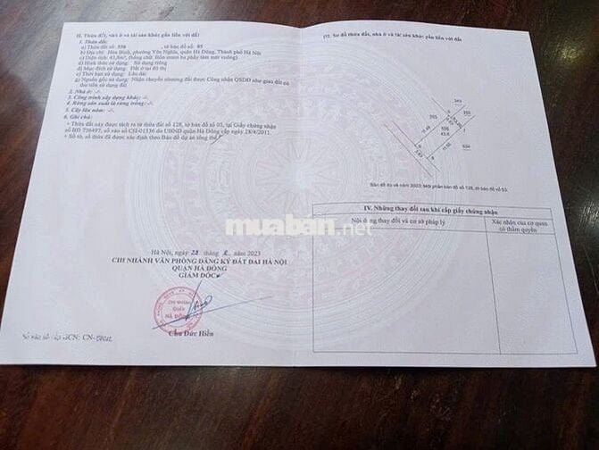 Đất tổ 16 Yên Nghĩa, ngõ thông DT44m2, MT3.83m, 2.95 tỷ Hà Đông