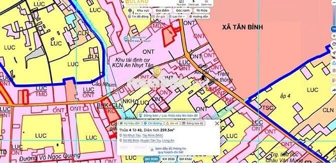 Chính chủ cần bán lô đất thổ cư 100% 259,3m2, Mỹ Bình, Tân Trụ Long An