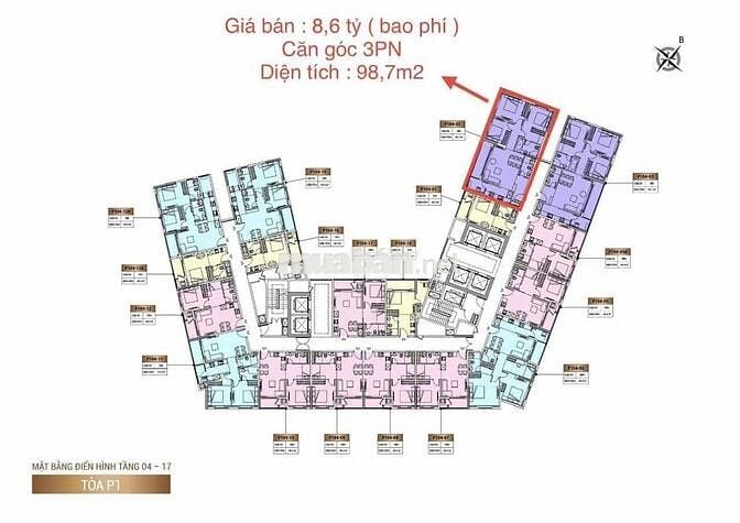 Bán căn hộ chung cư 3PN, 2WC tại Sun Cosmo Residence, 8,15 tỷ, 98m2