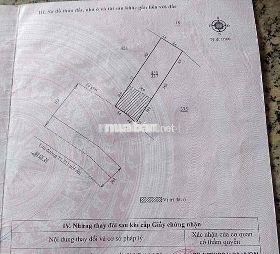 Bán đất 337m2 sẵn nhà mới xây.