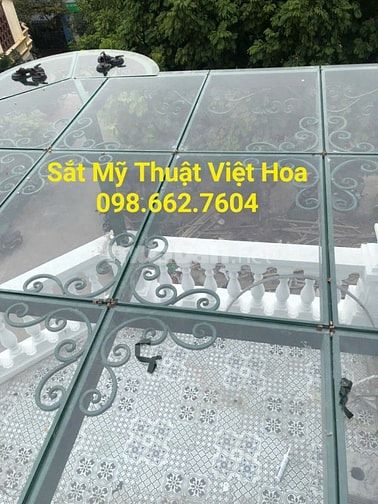 Mái kính khung sắt nghệ thuật đẹp, chất lượng Nam Định