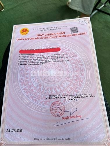 Bán Gấp Lô Đất Trung Tâm Phú Mỹ 6 x 22 TC 50 giá 2.2 thôi.