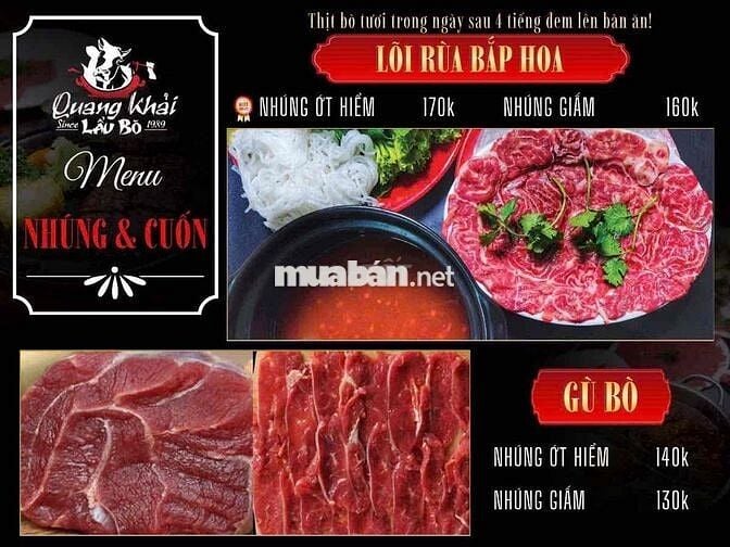 CẦN TUYỂN NHÂN VIÊN LẨU BÒ QUANG KHẢI