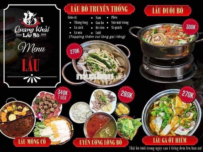 CẦN TUYỂN NHÂN VIÊN LẨU BÒ QUANG KHẢI