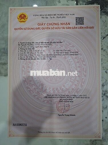 Bán Nhanh lô đất Nhà Bè 2747m2 để chia tài sản giá cực mềm