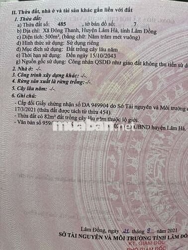 Chính chủ bán 500m đất mặt tiền đường bê tông tại Nam Ban, Lâm Hà