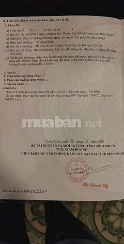 Cần bán đất khu phố Phú Thịnh Bình Phước nay là Đồng Nai