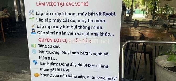 TUYỂN CÔNG NHÂN CHÍNH THỨC  KHÔNG QUA CHUNG GIAN