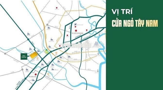 Dự án River Gateway Thủ Thừa, Dt 5x20, XD Tự Do, Giá Chỉ 1,5 Tỷ/nền