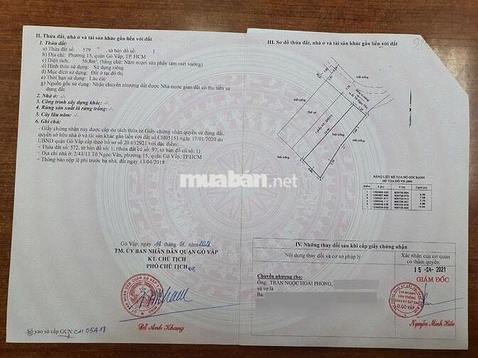Bán đất 2/43/15 Tô Ngọc Vân, Gò Vấp, 56.8m² nở hậu 4.86m - 3.2 tỷ (TL)