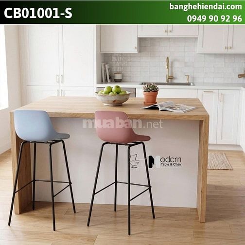 Ghế quầy bar thân nhựa chân sắt CB01001-S tại HCM - 950.000đ